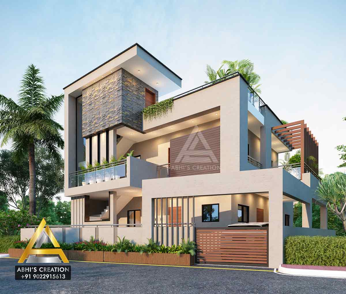 3D Bungalow Rendering | Bungalow Elevation Services