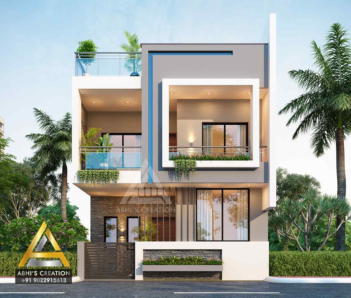 3D Bungalow Rendering | Bungalow Elevation Services